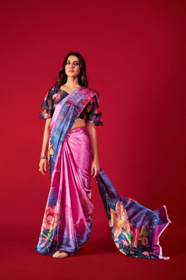 Rajpath Alexa Printed Wear Satin Crepe Saree Collection